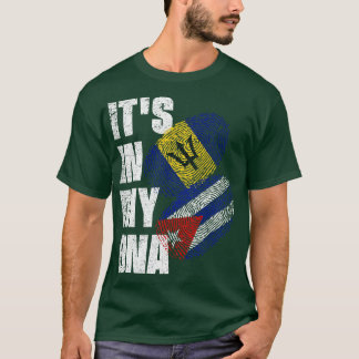 バルバドスとキューバミックスDNAフラグ伝統 Tシャツ