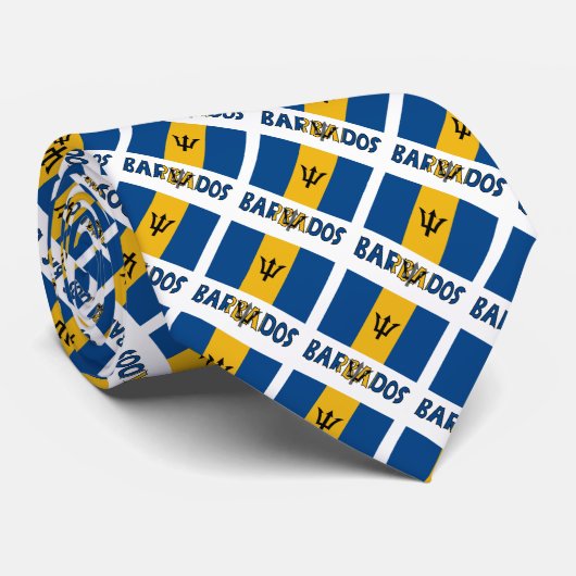 バルバドスとバルバドス国旗があなたの名前と並べて ネクタイ (ロール)