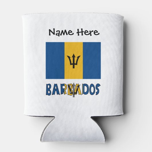 バルバドスとバルバドス国旗と御名 缶クーラー (裏面)