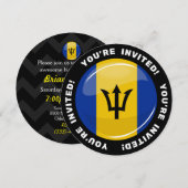 バルバドスの光沢丸い旗 招待状 (正面/裏面)