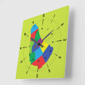 バルバドスの地図の四角い壁の時計 スクエア壁時計 (傾斜)