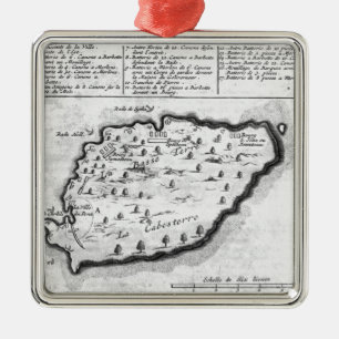 バルバドスの地図 メタルオーナメント
