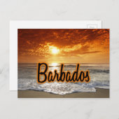 バルバドスの夕日 ポストカード (正面/裏面)