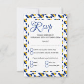 バルバドスの旗のカスタムで愛国心が強い結婚式 出欠カード (正面)