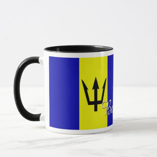 バルバドスの旗のコーヒー・マグ マグカップ (左)