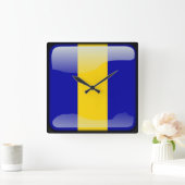 バルバドスの旗 スクエア壁時計 (ホーム)