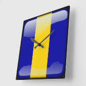 バルバドスの旗 スクエア壁時計 (傾斜)