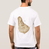 バルバドスの旗 + 地図 + 文字のTシャツ Tシャツ (裏面)