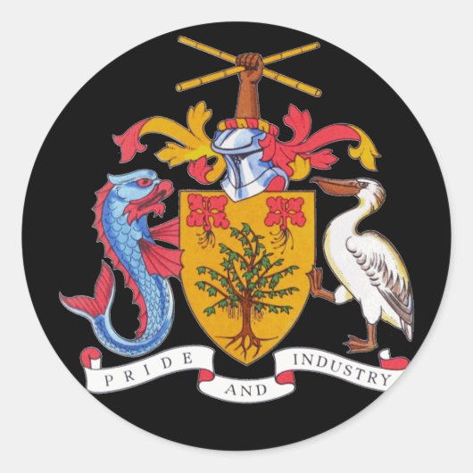 バルバドスの紋章 ラウンドシール (正面)