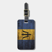 バルバドスは古い木製の穀物で印を付けます ラゲッジタグ (正面縦)