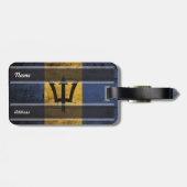 バルバドスは古い木製の穀物で印を付けます ラゲッジタグ (裏面横)