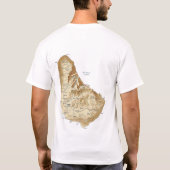 バルバドスはTシャツに印を付け、地図を描きます Tシャツ (裏面)