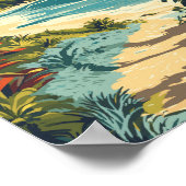 バルバドスイラストレーショントラベルアートヴィンテージ ポスター (角)