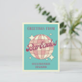 バルバドスカリブのアイランドバケーションレトロはがき ポストカード (スタンド正面)