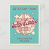 バルバドスカリブのアイランドバケーションレトロはがき ポストカード (正面)