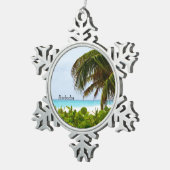 バルバドスカリブのビーチ スノーフレークピューターオーナメント (右)