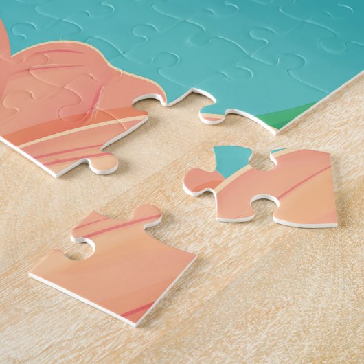 バルバドスクラシック旅行ポスター ジグソーパズル (側面)