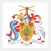 バルバドスコートオブアームズ国章 スクエアシール (正面)