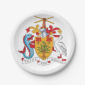 バルバドスコートオブアームズ国章 ペーパープレート (正面)