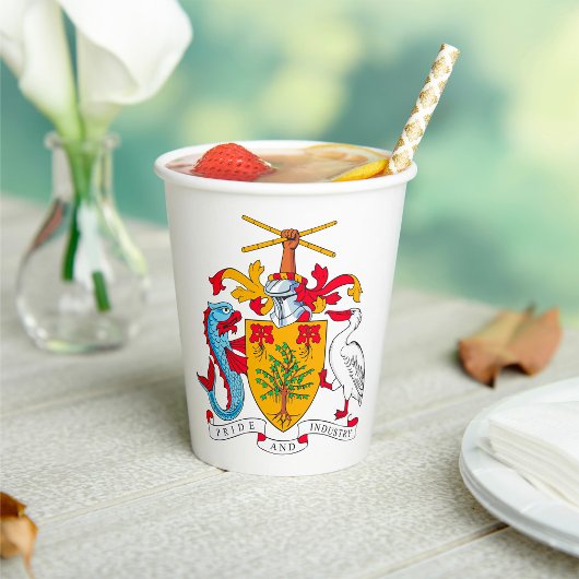 バルバドスコートオブアームズ国章 紙コップ