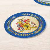 バルバドスコート・オブ・アームズ ラウンドペーパーコースター (アングル)