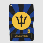 バルバドスゴルフ&プレミアムバルバドス国旗/愛国者 ゴルフタオル (正面)