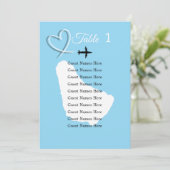 バルバドスデスティネーションウェディングテーブルプランカード 招待状 (スタンド正面)