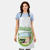 バルバドストラベルロゴ エプロン (着用した状態)