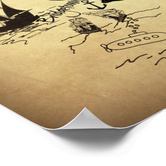 バルバドストレジャーマップとセルフガイドツアー ポスター (角)