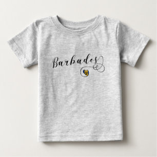 バルバドスハート国旗 ベビーTシャツ