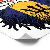 バルバドスバルバドスカナダツリールーツ国旗 ポスター (角)