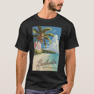 バルバドスパインターリートラベルアートヴィンテージ Tシャツ