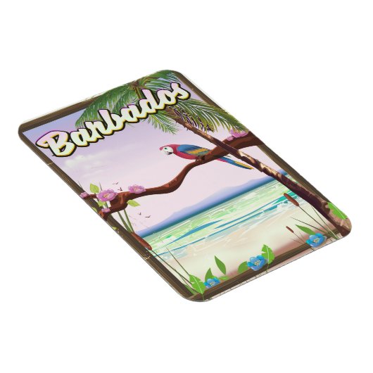 バルバドスパロットランドスケープ旅行ポスター マグネット (右側)