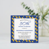 バルバドスパーソナライズされた国旗50誕生日 招待状 (スタンド正面)