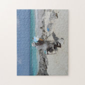 バルバドスビーチの画家。 ジグソーパズル (縦)