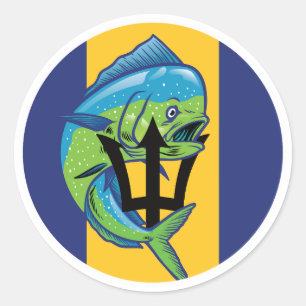バルバドスマヒマヒバルバドス国家動物国旗 ラウンドシール