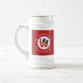 バルバドスレッドLOVEフラグパーソナライズされた ビールジョッキ (左)
