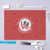 バルバドスレッドLOVEフラグパーソナライズされた 薄葉紙 (クラフト)
