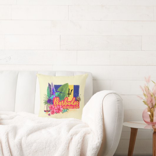 バルバドスレトロカリブのヴィンテージアイランド土産 クッション (ソファ)