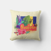 バルバドスレトロカリブのヴィンテージアイランド土産 クッション (正面)
