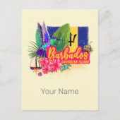 バルバドスレトロカリブのヴィンテージアイランド土産 シーズンポストカード (正面)