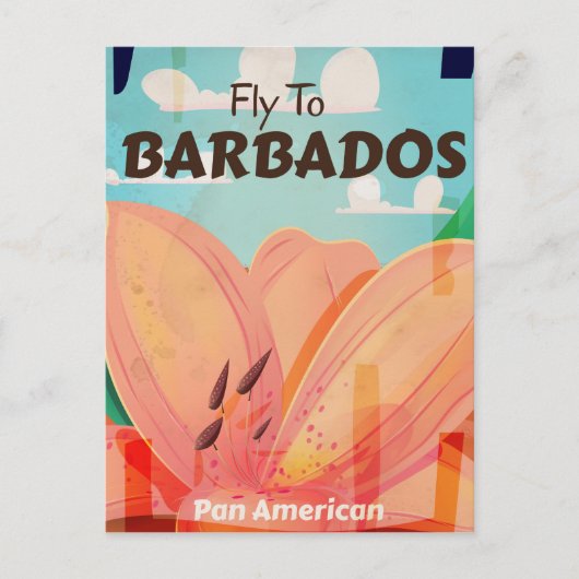 バルバドスヴィンテージ旅行ポスター ポストカード (正面)