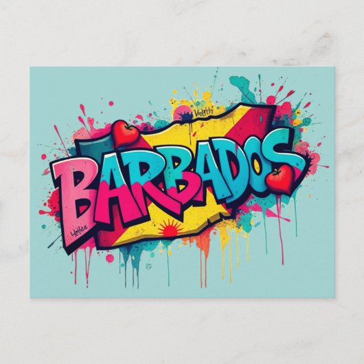 バルバドス休暇あいさつ葉書 ポストカード (正面)