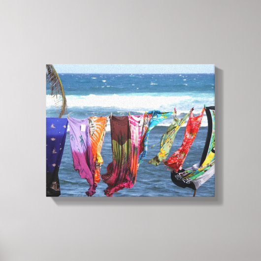 バルバドス写真，ビーチ,海カリブの, キャンバスプリント (正面)