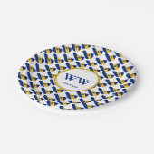 バルバドス国旗お祝い誕生日伝統パーティー ペーパープレート (アングル)