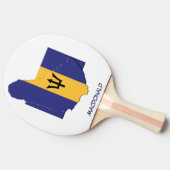バルバドス国旗と地図パーソナライズされた 卓球ラケット (横)