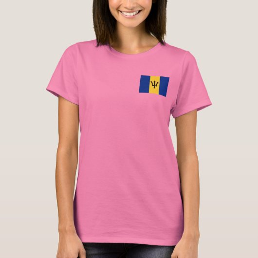 バルバドス国旗と地図dk Tシャツ (正面)
