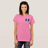バルバドス国旗と地図dk Tシャツ (正面フル)