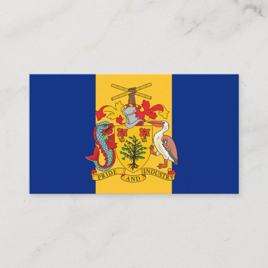 バルバドス国旗と紋章、バルバドス国旗 名刺 (正面)