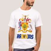 バルバドス国旗と軍服の愛国心 Tシャツ (正面)